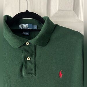 Polo Ralph Lauren Green Polo Shirt Red Pony Logo Size L